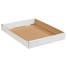 15 x 12 x 1 3/4" White Corrugated Trays (50/Bundle)