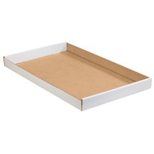 24 x 15 x 1 3/4" White Corrugated Trays (50/Bundle)