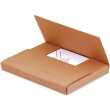 10 1/4 x 10 1/4 x 1" Kraft Easy-Fold Mailers (50/Bundle)