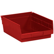 Red Plastic Shelf Bin Boxes