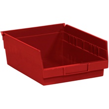Red Plastic Shelf Bin Boxes