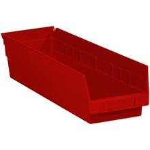 Red Plastic Shelf Bin Boxes