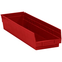Red Plastic Shelf Bin Boxes