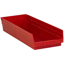 4" Red Plastic Shelf Bin Boxes