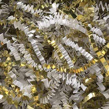 . White and Gold Metallic Blend Crinkle Paper