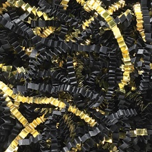 . Black and Gold Metallic Blend Crinkle Paper