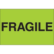 "Fragile" (Fluorescent Green) Labels