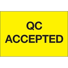 2 x 3" - "QC Accepted" (Fluorescent Yellow) Labels