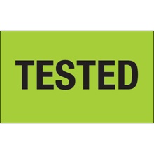 "Tested" (Fluorescent Green) Labels