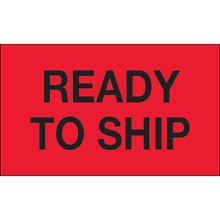 "Ready To Ship" (Fluorescent Red) Labels