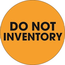 2" Circle - "Do Not Inventory" Fluorescent Orange Labels