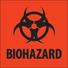"Biohazard" Fluorescent Red Labels