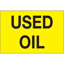"Used Oil" (Fluorescent Yellow) Labels