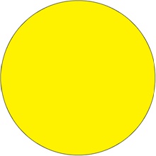 1 1/2" Circles - Fluorescent Yellow Removable Labels