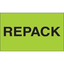 "Repack" (Fluorescent Green) Labels