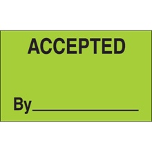 "Accepted By" (Fluorescent Green) Labels