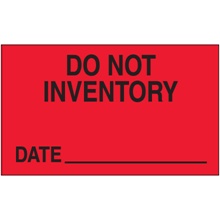 "Do Not Inventory - Date" (Fluorescent Red) Labels