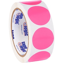 1 1/2" Fluorescent Pink Inventory Circle Labels