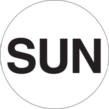 2" Circle - "SUN" (White) Days of the Week Labels