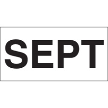 "SEPT" (White) Months of the Year Labels