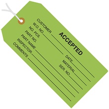 "Accepted (Green)" Inspection Tags