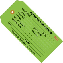 "Repairable or Rework" Inspection Tags