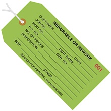 "Repairable or Rework" Inspection Tags