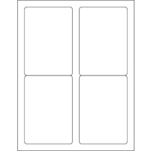 3 1/2 x 5" Glossy White Rectangle Laser Labels