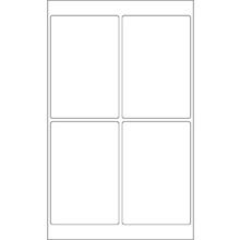 White Removable Rectangle Laser Labels
