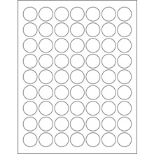 1" Glossy White Circle Laser Labels