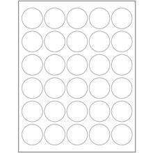 1 1/2" Glossy White Circle Laser Labels