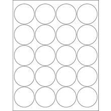 2" Glossy White Circle Laser Labels