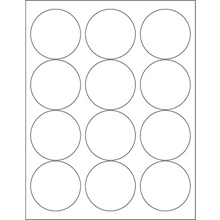 2 1/2" Glossy White Circle Laser Labels