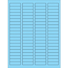 1 3/4 x 1/2" Fluorescent Pastel Blue Rectangle Laser Labels