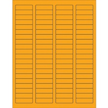 1 3/4 x 1/2" Fluorescent Orange Rectangle Laser Labels