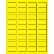 1 3/4 x 1/2" Fluorescent Yellow Rectangle Laser Labels
