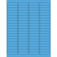 /2" Fluorescent Blue Rectangle Laser Labels