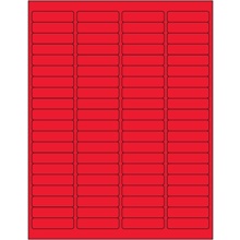 1 15/16 x 1/2" Fluorescent Red Rectangle Laser Labels