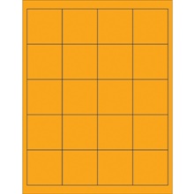 2 x 2" Fluorescent Orange Rectangle Laser Labels