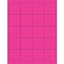 2 x 2" Fluorescent Pink Rectangle Laser Labels