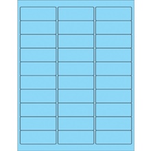 2 5/8 x 1" Fluorescent Pastel Blue Removable Rectangle Laser Labels