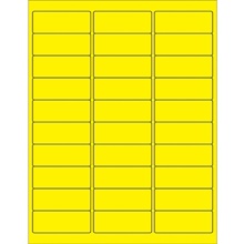 2 5/8 x 1" Fluorescent Yellow Removable Rectangle Laser Labels