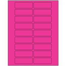 3 x 1" Fluorescent Pink Rectangle Laser Labels