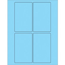 Fluorescent Pastel Blue Rectangle Laser Labels