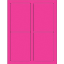 3 1/2 x 5" Fluorescent Pink Rectangle Laser Labels