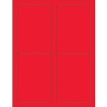 Fluorescent Red Rectangle Laser Labels