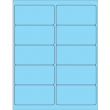 4 x 2" Fluorescent Pastel Blue Removable Rectangle Laser Labels
