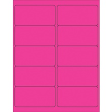 4 x 2" Fluorescent Pink Removable Rectangle Laser Labels