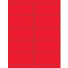 Fluorescent Red Removable Rectangle Laser Labels