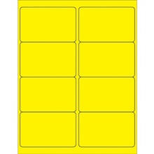Fluorescent Yellow Rectangle Laser Labels
